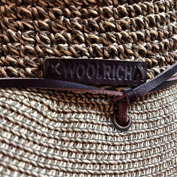Woolrich Woven Sun Hat 100% Paper Floppy Beige Vacation Cruise One Size Fits All - Picture 3 of 7